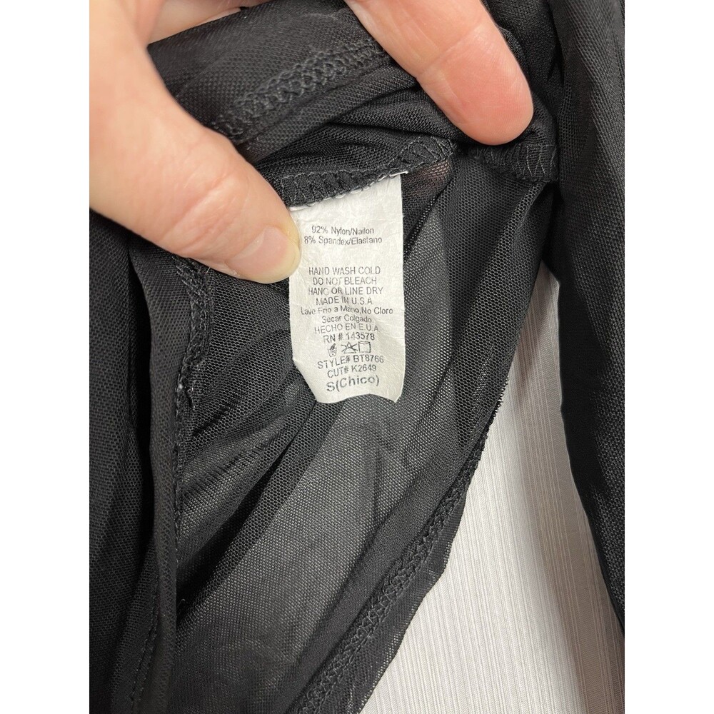 Y2K Style Sheer Mesh Mock Neck Top S Long Sleeve Whimsigoth Indie Sleaze - Picture 6 of 9